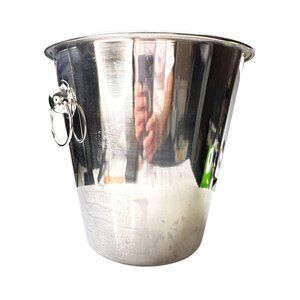 Winco 4 Qt Stainless Steel Wine Bucket With Handles - Made In India